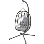 Rattan Egg Chair, Adjustable | Light Grey
