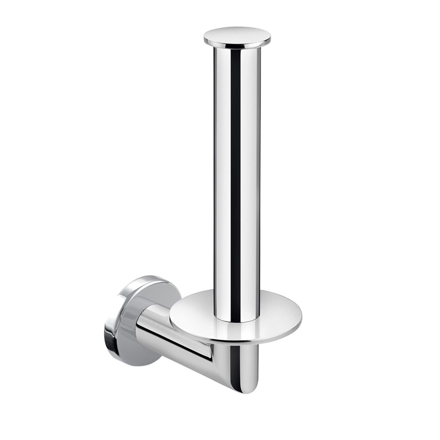 Toilet Roll Holder With Lid, Vertical, Silver, Architect S+ Collection