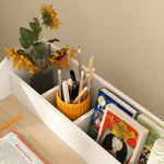 AIYAPLAY Kids Desk And Chair Set, Children Study Table With Storage, Natural
