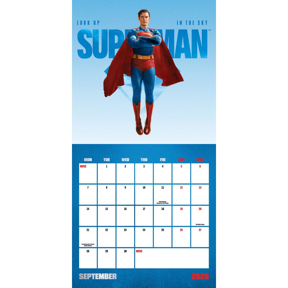 Superman Movie 2026 Square Calendar Official Product