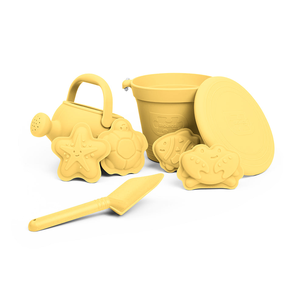 5 Piece Silicone Beach Toy Bundle | Yellow