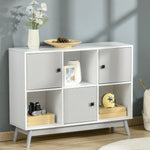 Bookcase Display Cabinet With 6 Storage Cubes Living Room | One Size | Gray
