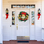30cm Christmas Artificial Wreath With Xmas Baubles Bells Bow Knots