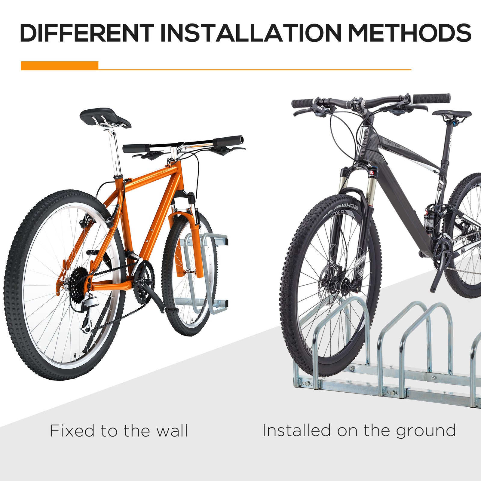 Bike Rack Floor Stand 4 Racks Silver