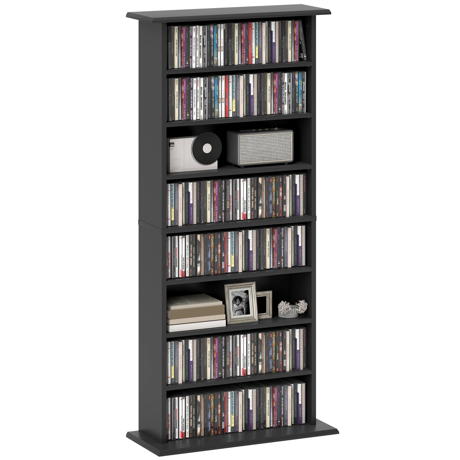 Cd Storage Unit Dvd Tower Blu-ray Storage Shelf For Office | Small | Black