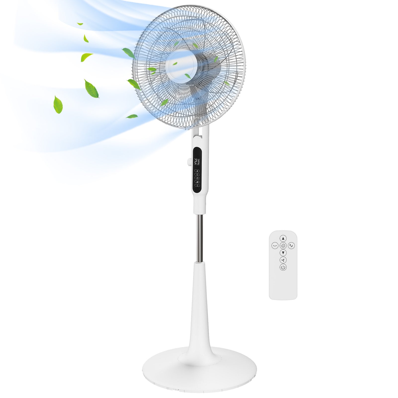 HOMCOM Standing Fan With 75 Degree Oscillation Mosquito Repellent Function