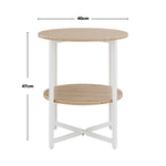 Small Round Coffee Table With 2 Tier | Natural