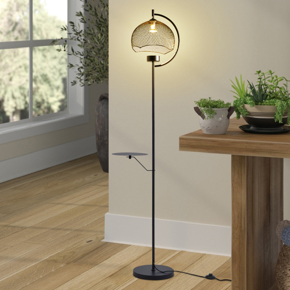 Industrial Metal 1-light Gu10 Floor Lamp With Tray
