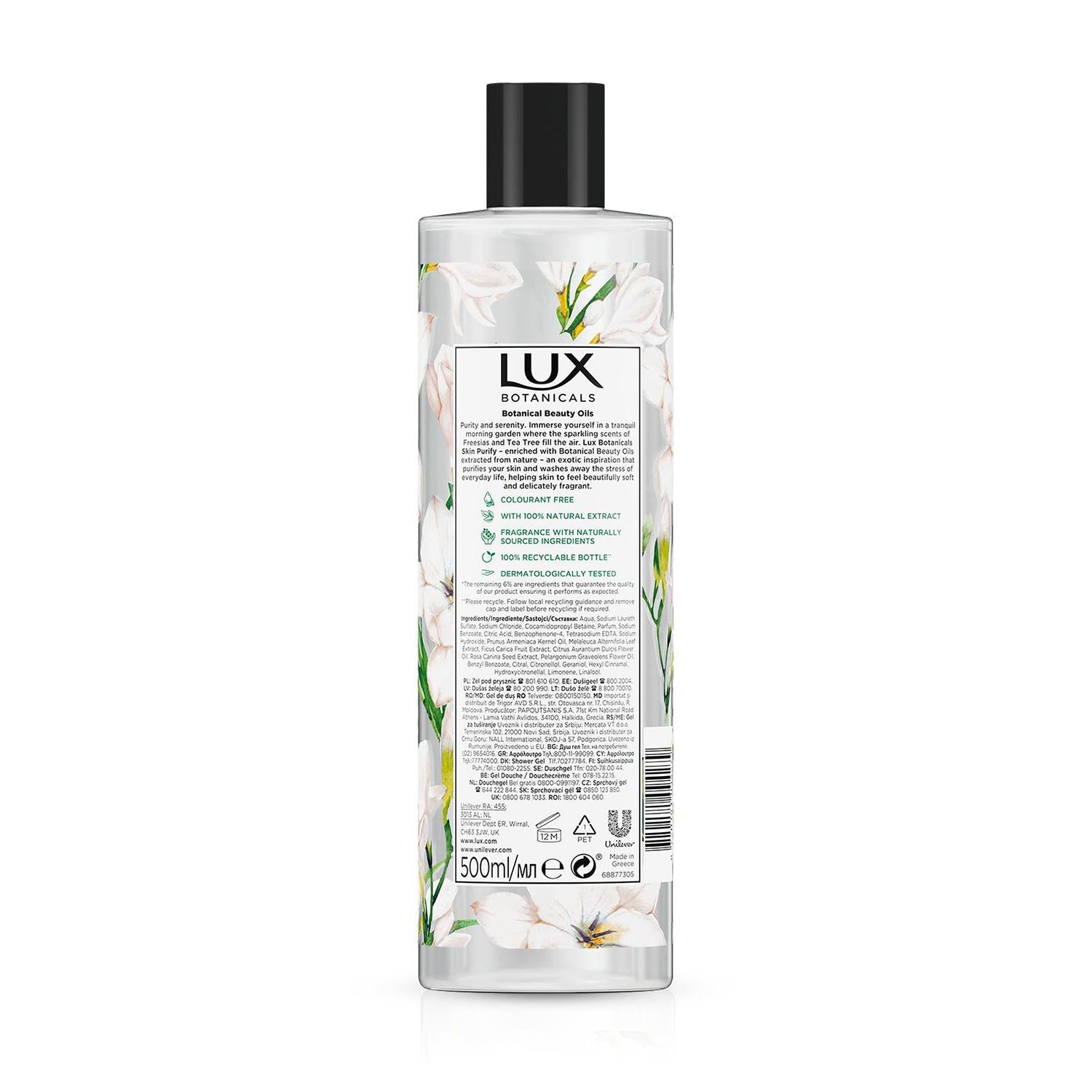 Daily Shower Gel Freesia & Tea Tree Oil Skin Purify, 6x 500ml