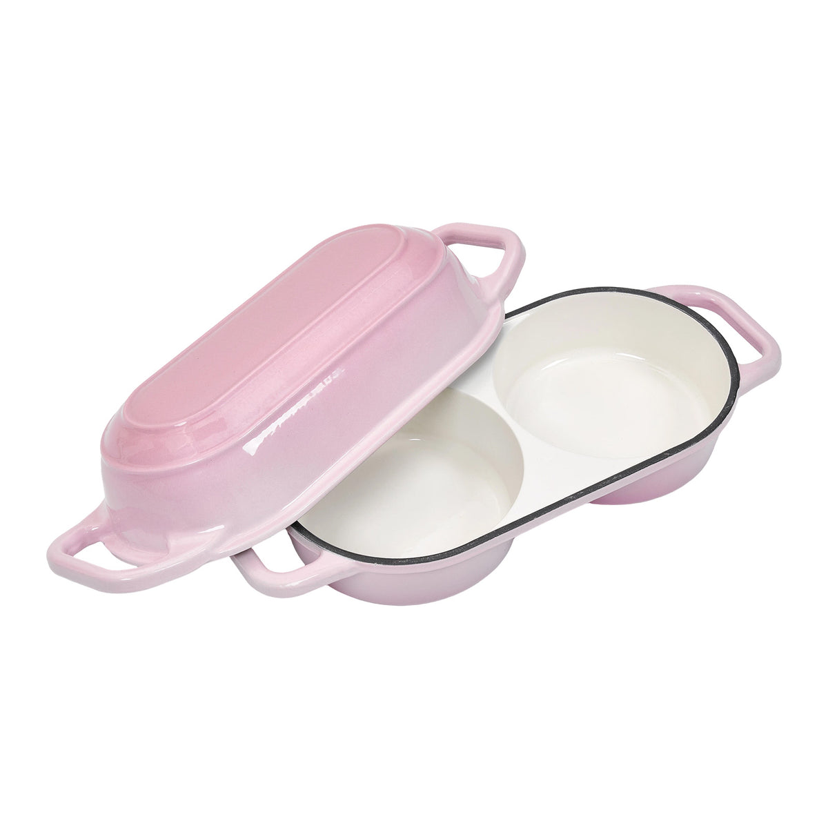 Enamelled Cast Iron Double Loaf Bread Pot With Lid | Pink