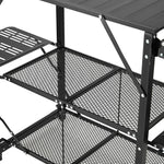 Portable Folding Camping Table With Shelves, Lightweight Aluminium Outdoor Table For Camping
