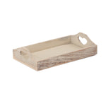 Shallow Wooden Heart Cut Out Tray | Large | Brown