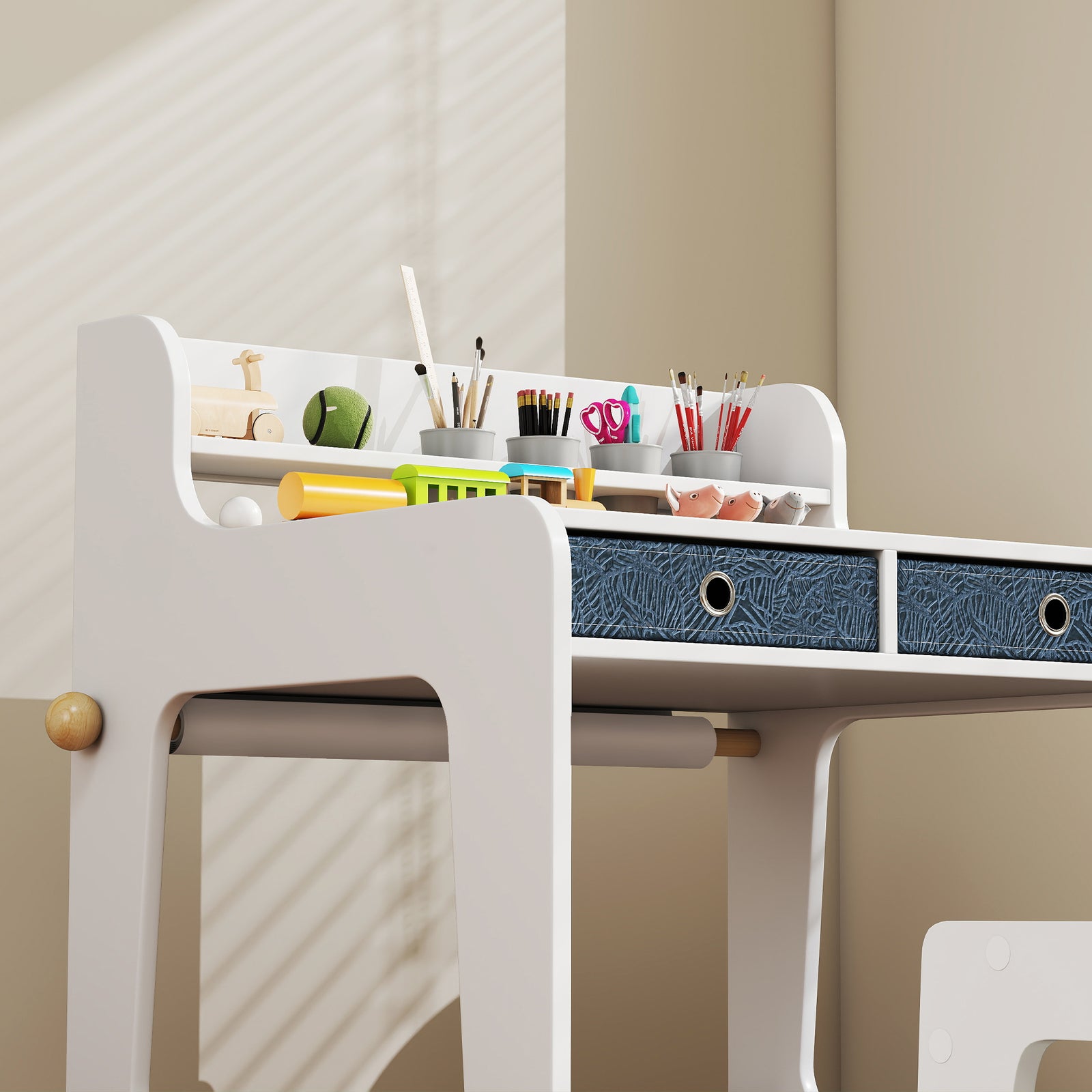 Art Table And Chair Set For Children With Drawers