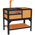 Wooden Tortoise House, Small Pet Reptile Cage W/ Run, Shelter, Shelf, Tray