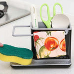 Kitchen Sponge Cloth Holder Sink Caddy Organiser | Black & Grey
