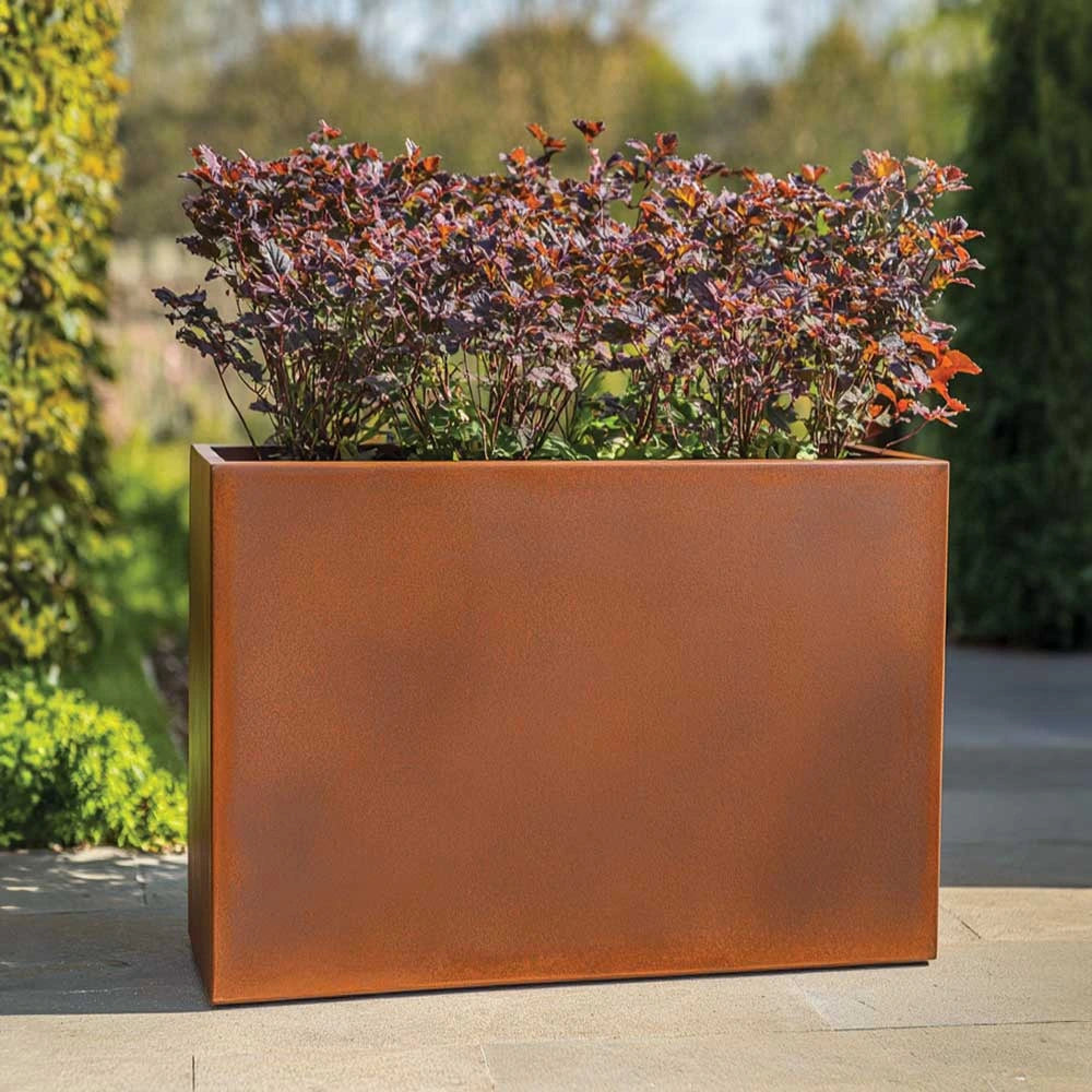 Long Zinc Galvanised Tall Trough Planter | 80cm x 25cm x 60cm | Copper