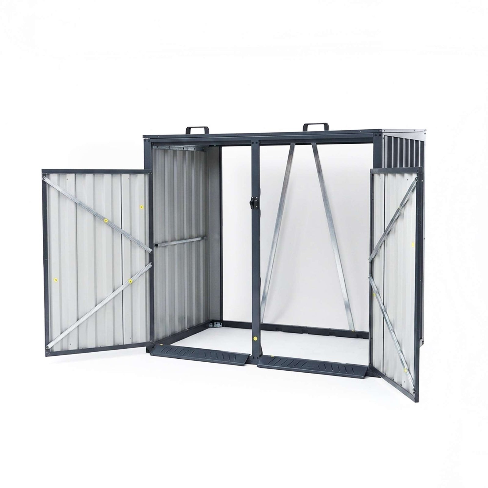 Nicoman Outdoor Metal Bin Storage Double Wheelie Bin Storage Shed