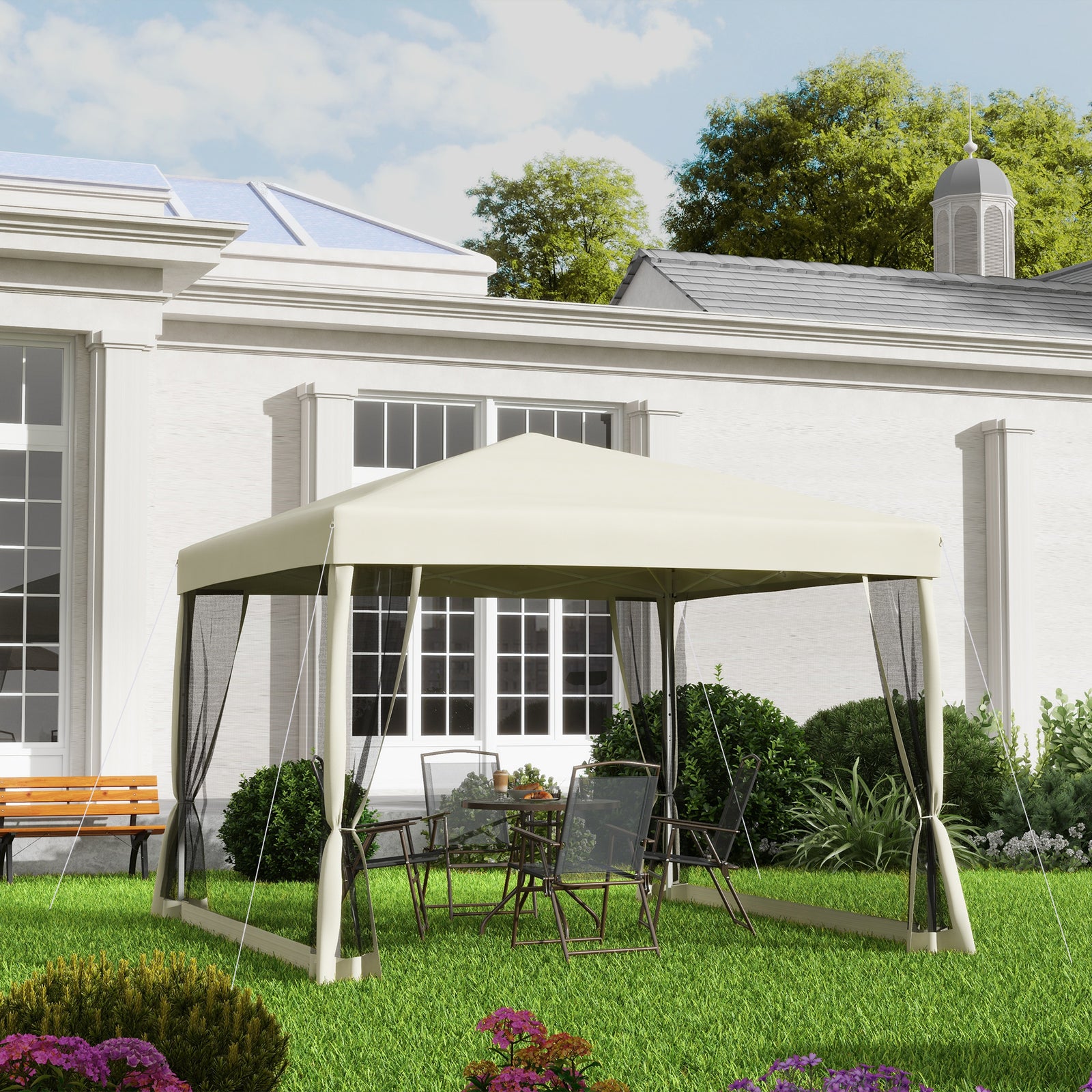 2.97 X 2.97m Gazebo Canopy Pop Up Tent Mesh Screen Shade