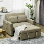 2 Seater Sofa Bed Convertible Bed Settee With Cushions | One Size | Brown