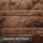 Deluxe Electric Throw Heated Double Over Blanket Soft Fleece  9 Heat & 12 Timer Settings | L | Brown