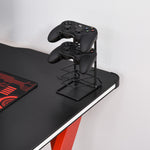 Ergonomic Gaming Desk With Hook Cup Holder Led | Red