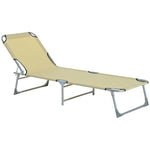 Portable Folding Camping Bed Lounger Army | Beige