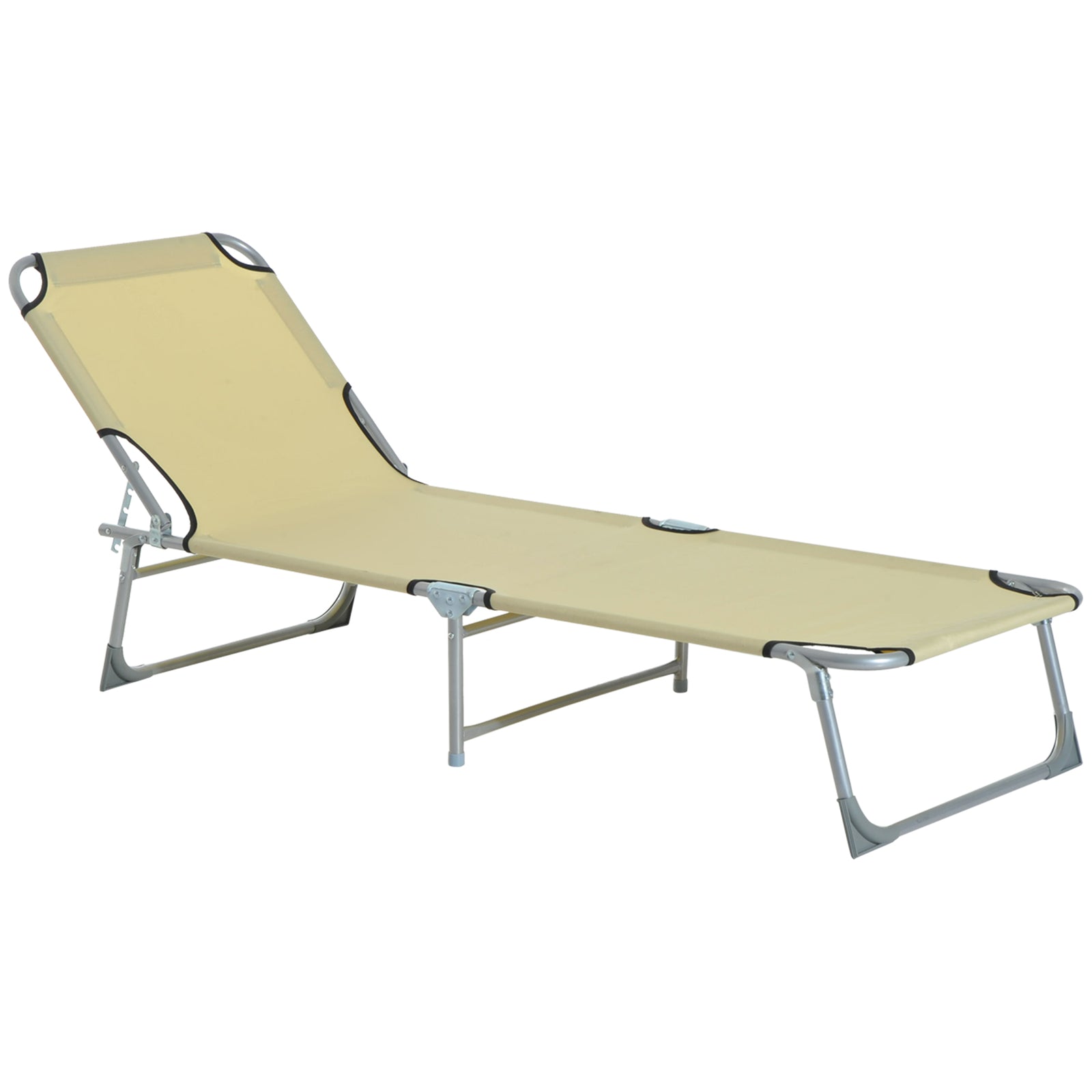 Portable Folding Camping Bed Lounger Army | Beige