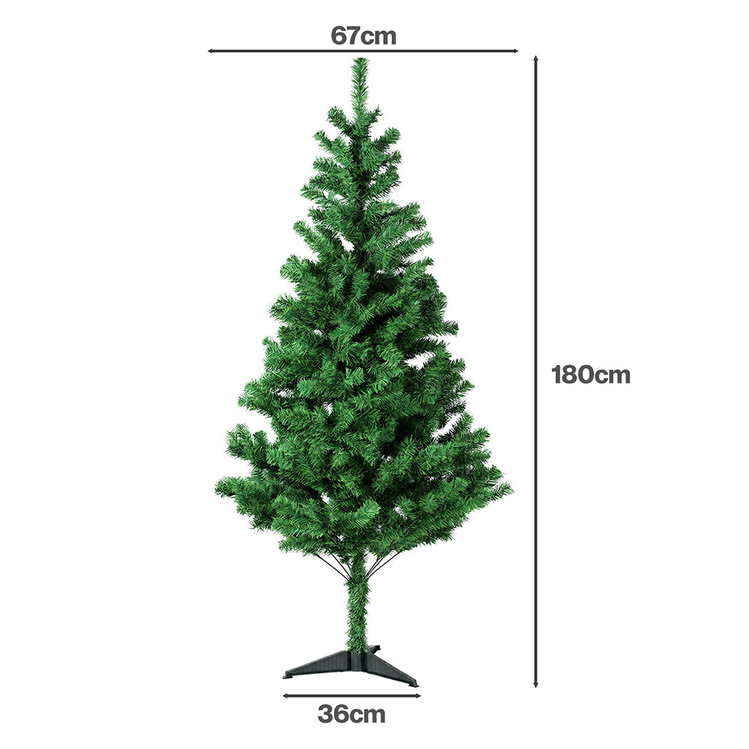 Christmas Tree 180cm Artificial Xmas Spruce 483 Pvc Tips Green