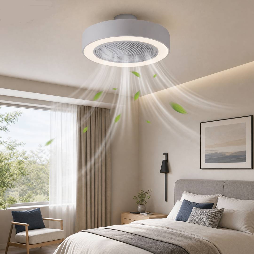 55cm 5 Blade Acrylic Led Ceiling Fan Light With Ir Remote Adjustable Speed Modern Quiet Fan