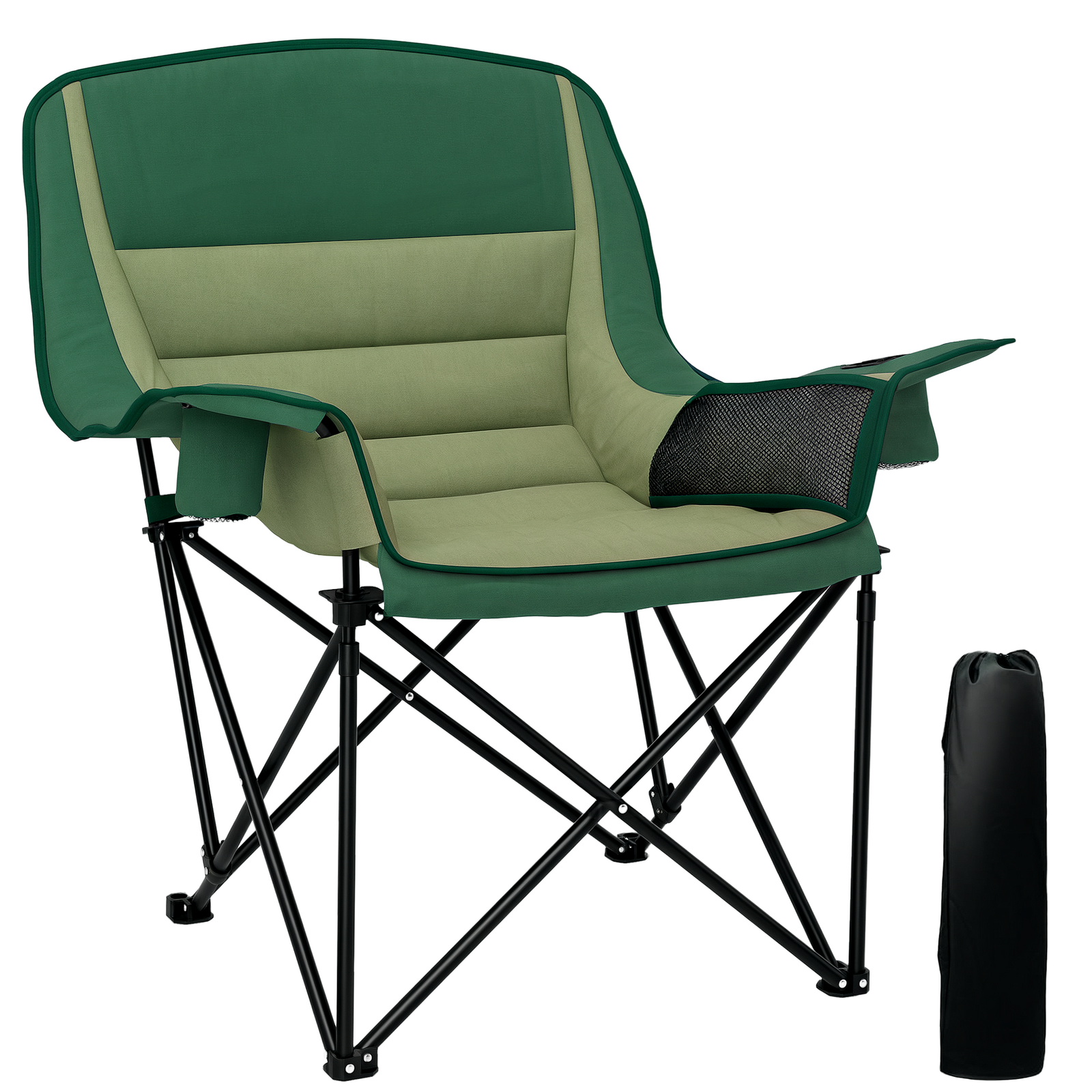 Camping Chair For Adults, Padded Folding Chair | Green