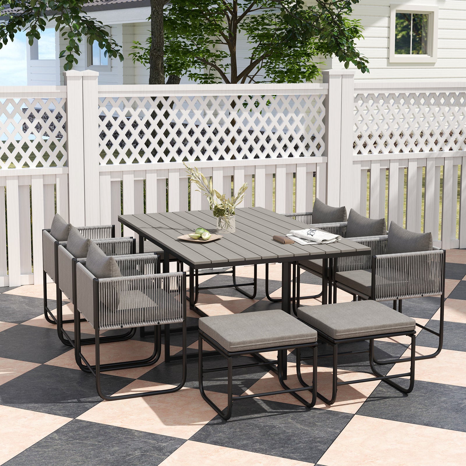 Rattan Dining Set, Garden Table & Chair Sets Space-saving