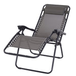 Metal Frame Zero Gravity Lounger W/ Head Pillow For Patio | Gray