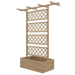Wooden Trellis Planter For Climbing Plants