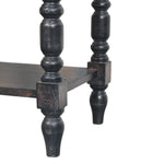 Heritage Turned-leg Side Table,1 Drawer, 2 Open Shelves, Dark brown