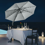 3m Led Cantilever Parasol W/ Solar Lights & Base