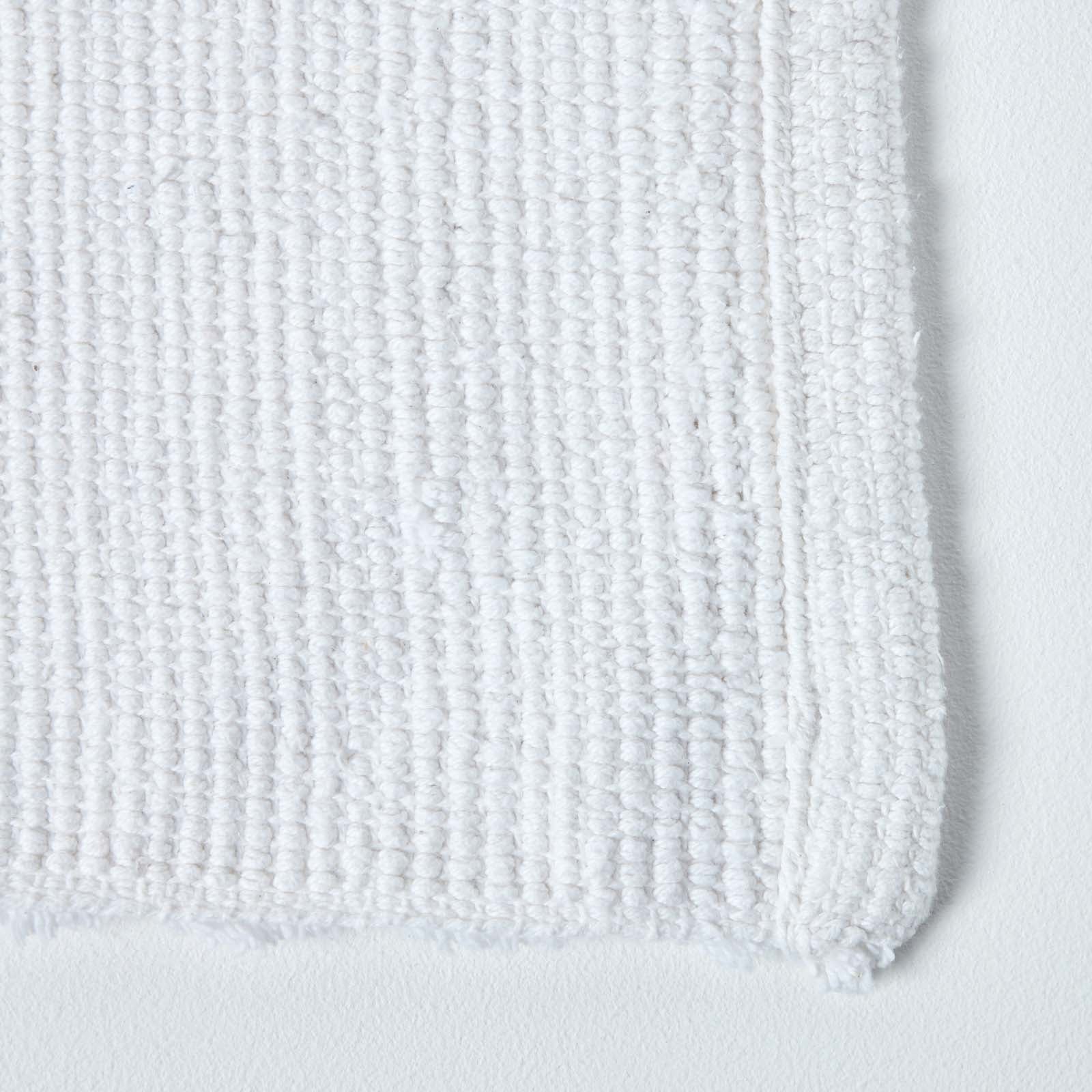 Ribbed Cotton Spa Style Bath Mat | 50cm x 100cm | White