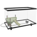 Turtle Tank 28l/50l Glass Turtle Aquarium W/ Easy Drainage, 45 X 25 X 29cm | Black