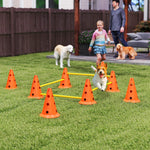 Dog Agility Equipment Set, Four-piece Adjustable Height Jumping | Medium | Orange
