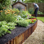 Pre Rusted Corrugated Metal Lawn Edging Garden Border Roll | 6m | Rust