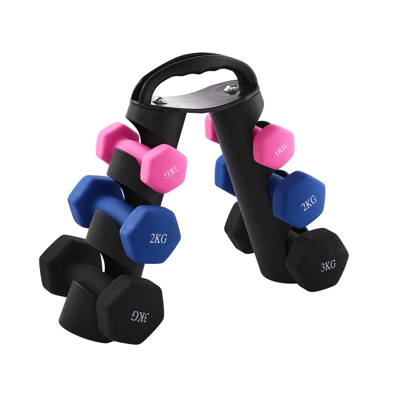 Breeins 1/2/3 Kg Fitness Dumbbells Home Hand Weights Set With Storage Stand