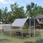 Pawhut Chicken Run W/ Roof, Walk In Chicken Coop For 10-12 Chickens, Hen House