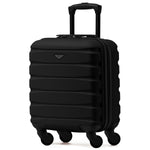 45x36x20cm Lightweight Underseat Cabin Carry On Suitcase - 100+ Airline Approved - Hard Shell Luggage - 4 Wheels | 45 x 36 x 20cm | Black