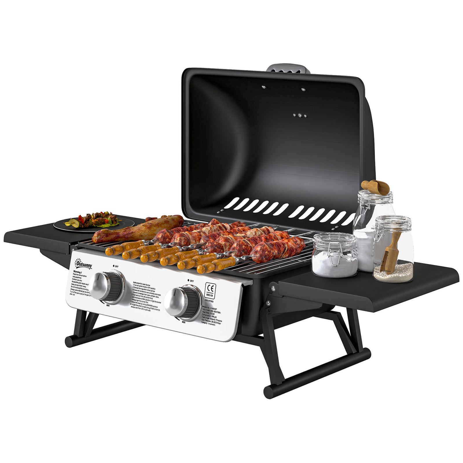 2 Burner Foldable Gas Bbq Grill