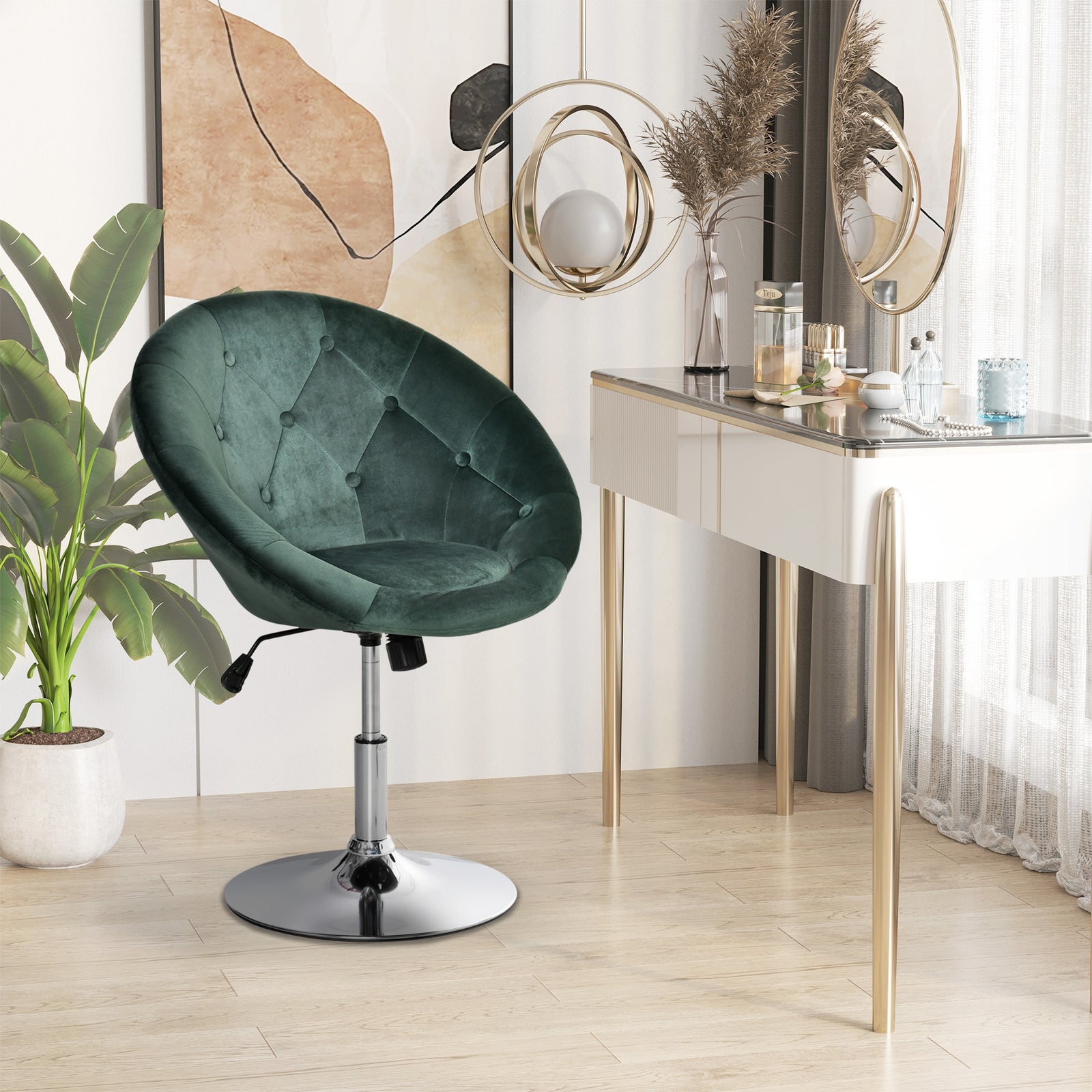 Swivel Dining Height Bar Stool Armless | Green