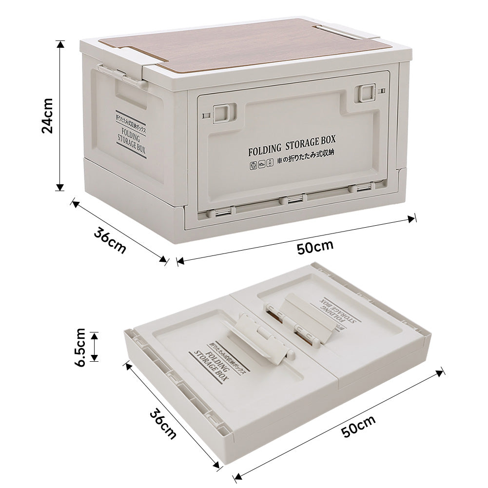 Collapsible Outdoor Camping Storage Box Folding Container | 45l | White