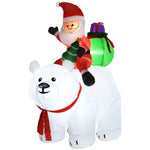 6.6ft Christmas Inflatable Santa Claus With Polar Bear