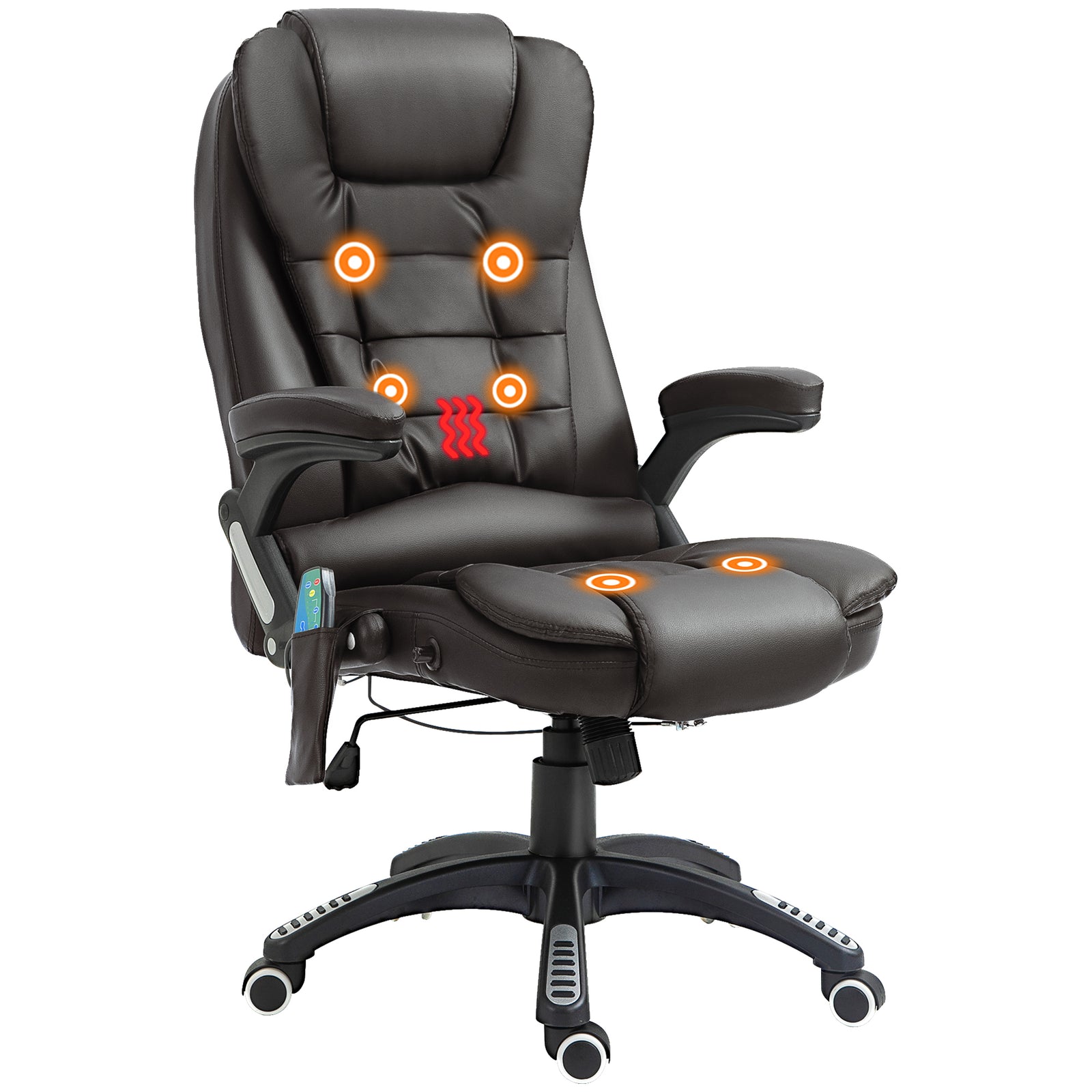 Executive Massage Heating Leather Chair | Brown