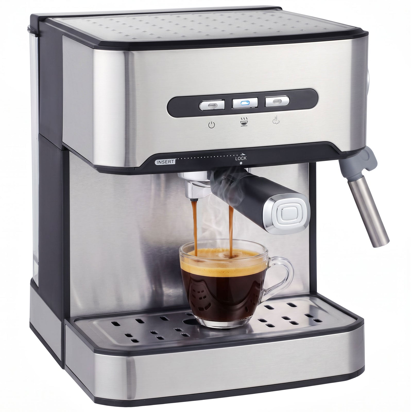 HOMCOM Espresso Machine, 20-bar, Semi Automatic, Black
