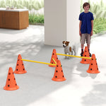 Dog Agility Equipment Set, 3 Pcs Adjustable Height Jumping Obstacles | Small | Orange