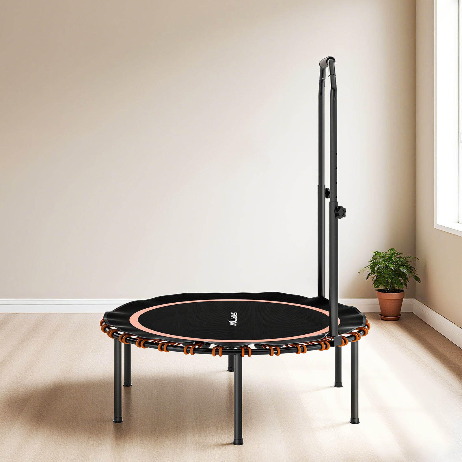 40'' Foldable Fitness Trampoline Rebounder With Handle | Orange